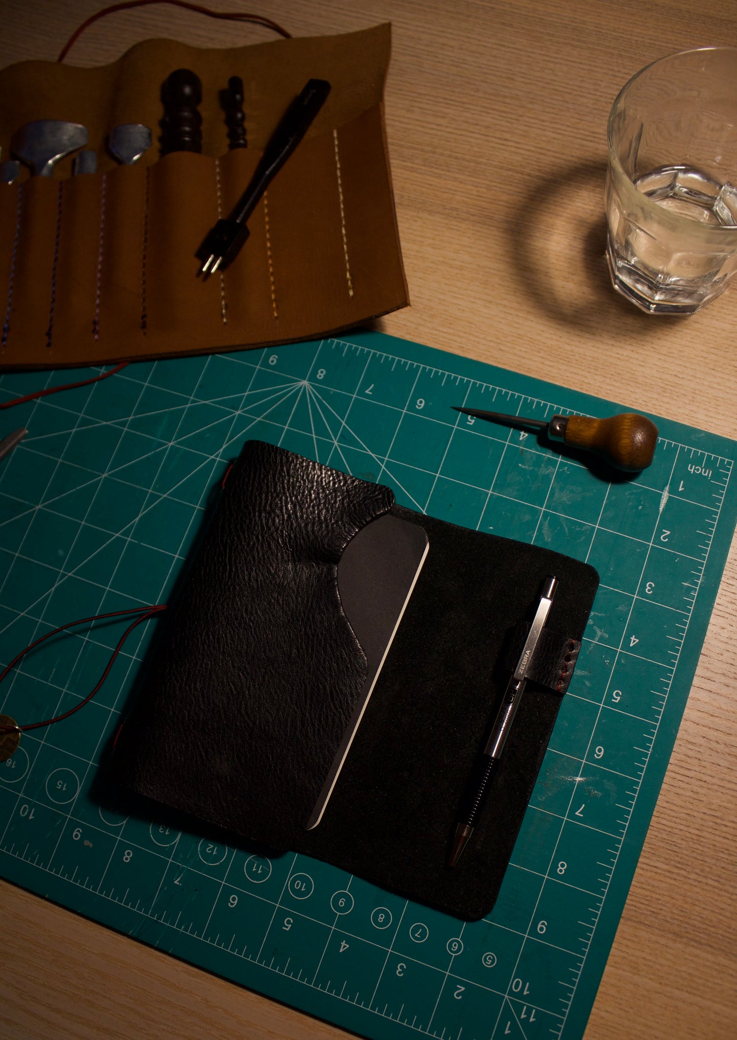 PORTA Trifold Black Leather Journal