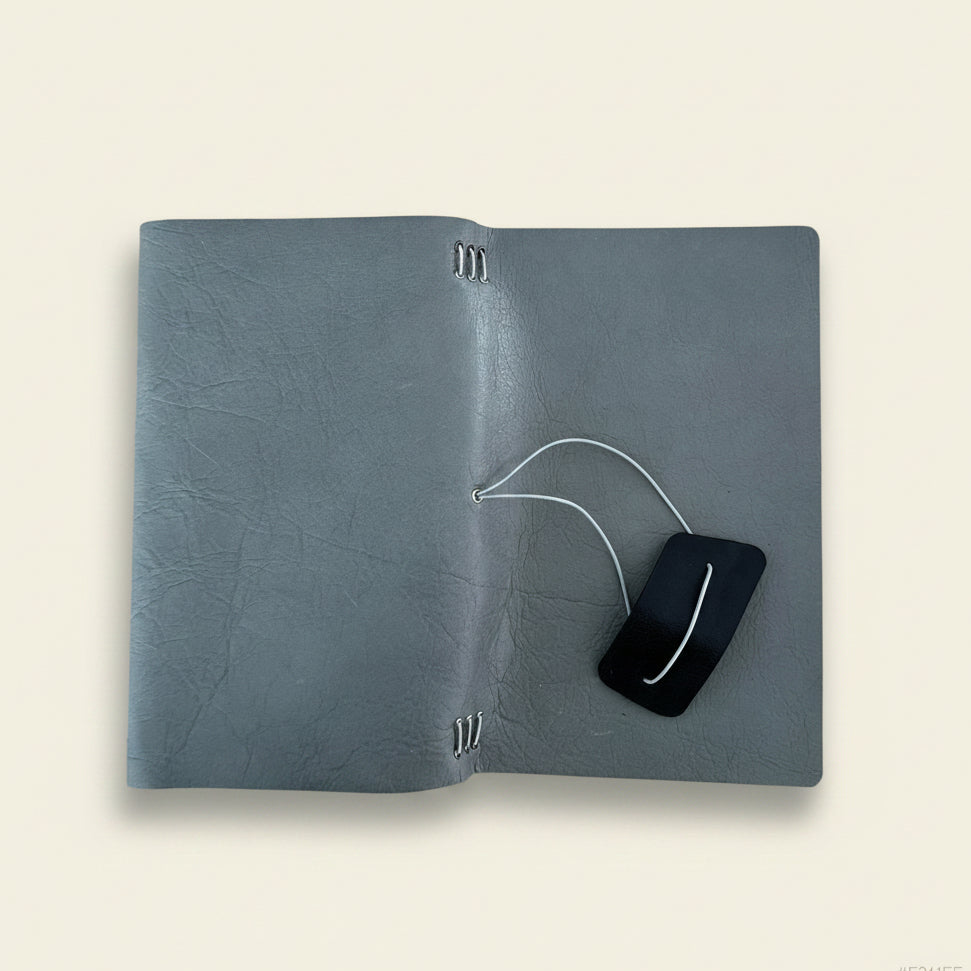 PORTA Gray Leather Trifold Journal (Large)