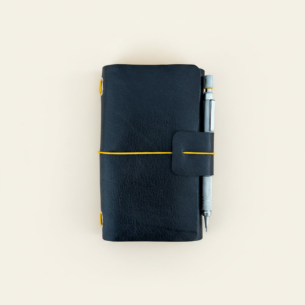 PORTA Black Leather Trifold Journal (Small)