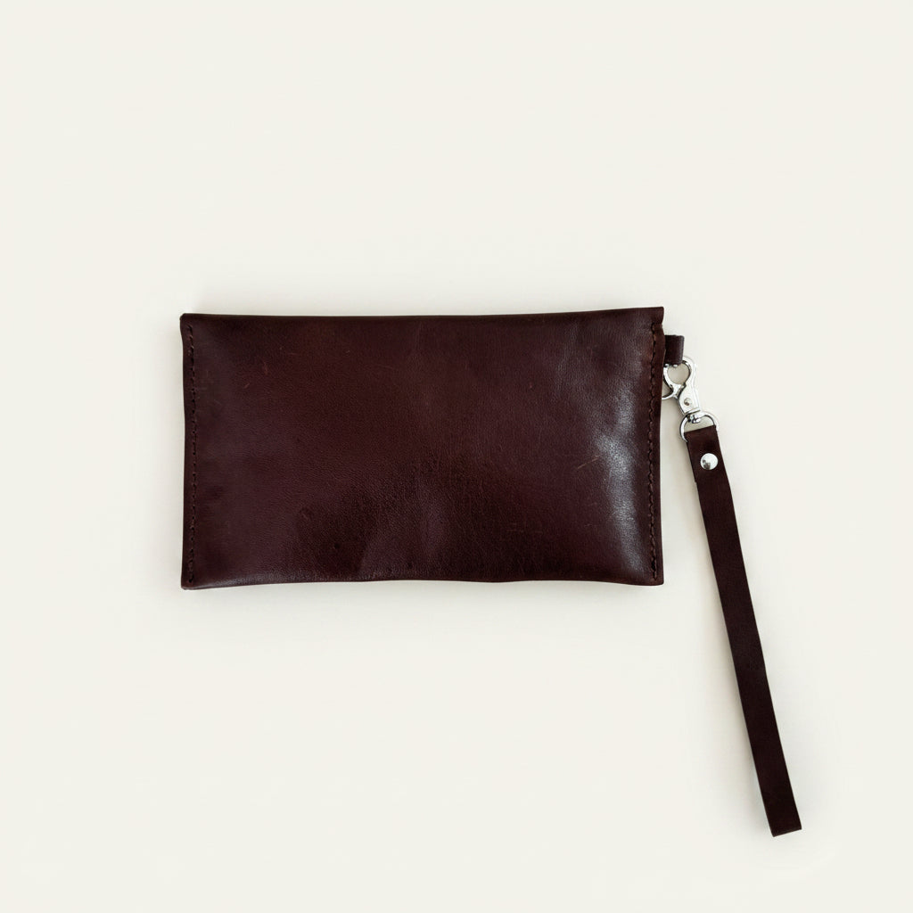 PORTA Brown Leather Clutch