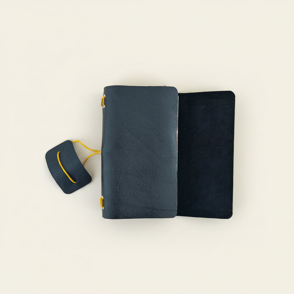 PORTA Black Leather Trifold Journal (Small)