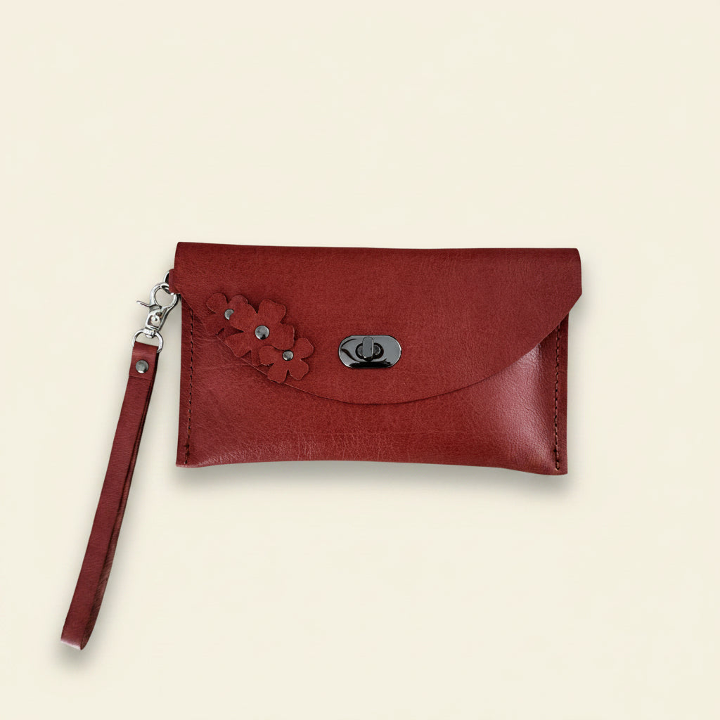 PORTA Salmon Leather Clutch