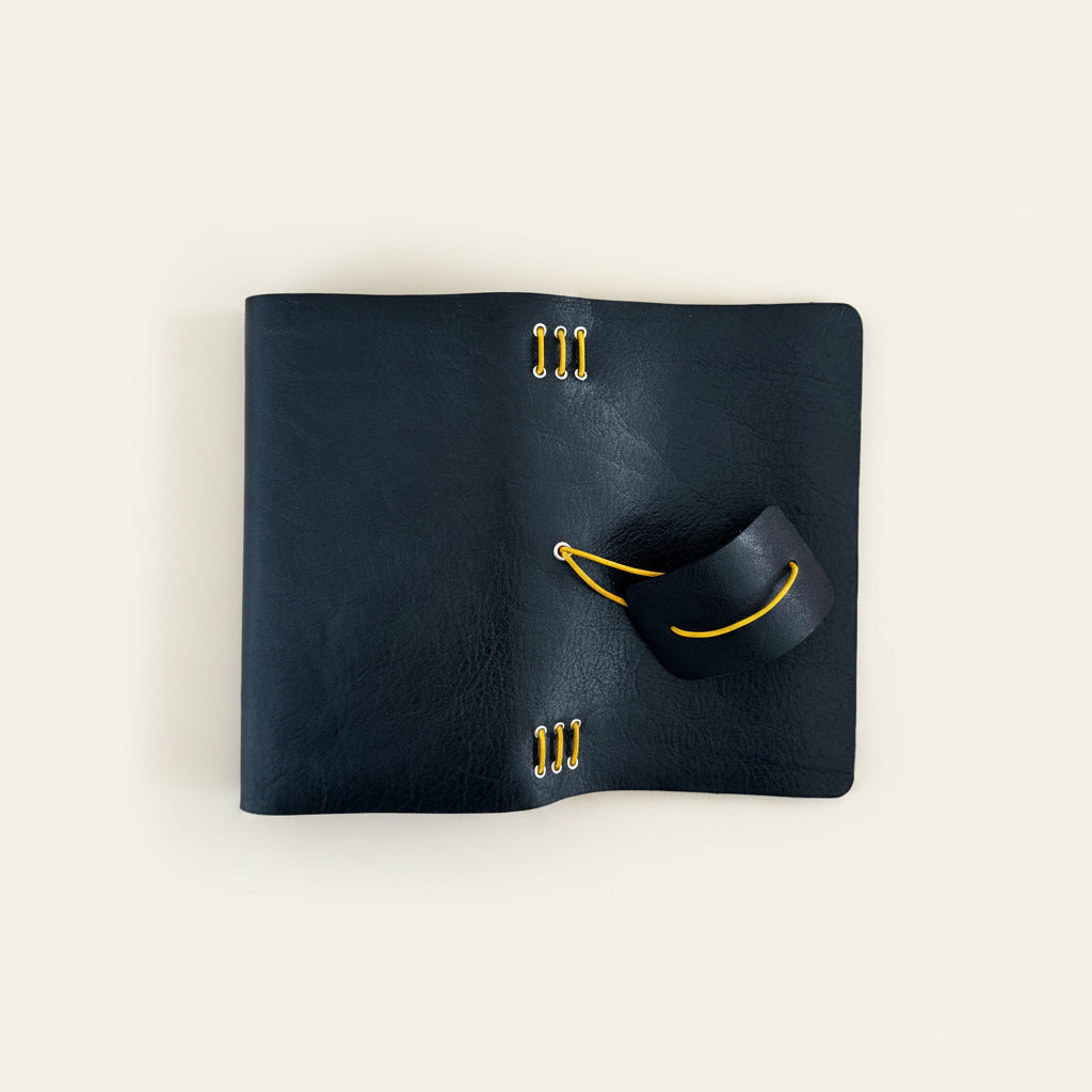 PORTA Black Leather Trifold Journal (Small)
